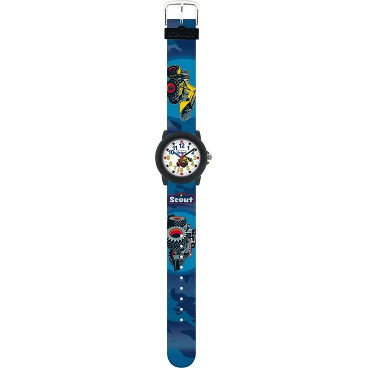 Scout Quarzuhr Crystal, 280305038, mit Kunstlederarmband und Original Scout Motiven, Schwarz