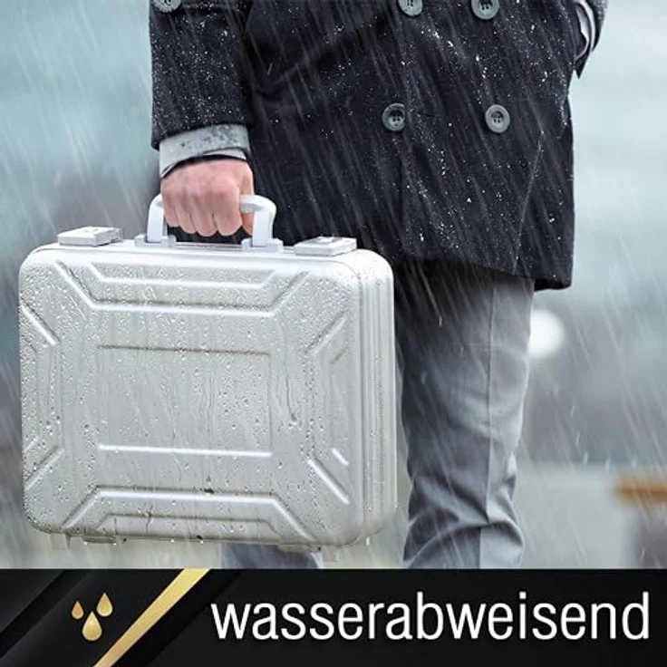 YPC EliteGuard - Voll-Aluminium Koffer 420x350x115mm, nicht brennbares Gehäuse, Hartschalenkoffer mit individuell anpassbarem Schaumstoff und TSA-Zahlenschloss, vielseitig einsetzbar als Aktenkoffer, Waffenkoffer oder Werkzeugkoffer – Bild 5