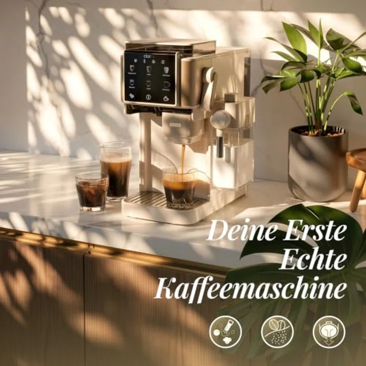 CIARRA Espressomaschine CBSACM-D6, automatischer Tampen, 15 Bar, Touch-Display, mit integriertem Mahlwerk und abnehmbarem Milchbehälter – Bild 3