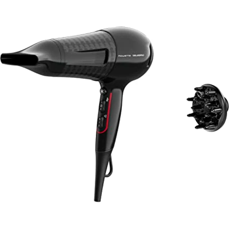 Rowenta x Karl Lagerfeld CV591L Powerline Haartrockner | 2100 Watt | Ionen-Booster | energiesparender Motor | Kaltlufttaste | 6 Geschwindigkeits-/Temperatureinstellungen | Thermo Control | Schwarz/Rot – Bild 1