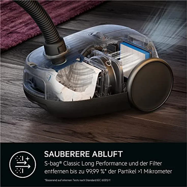 AEG AB61C1OKO Bodenstaubsauger mit Beutel, 12 m Aktionsradius, Granite Grey recycled – Bild 5