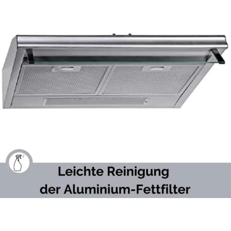 PKM UBH3001X, Motorhaube, Standard, Breite: 60 cm, Tiefe: 50 cm, Absaugung und Rückführung (mit zusätzlichem Rückführungsset), rostfreier Edelstahl – Bild 5