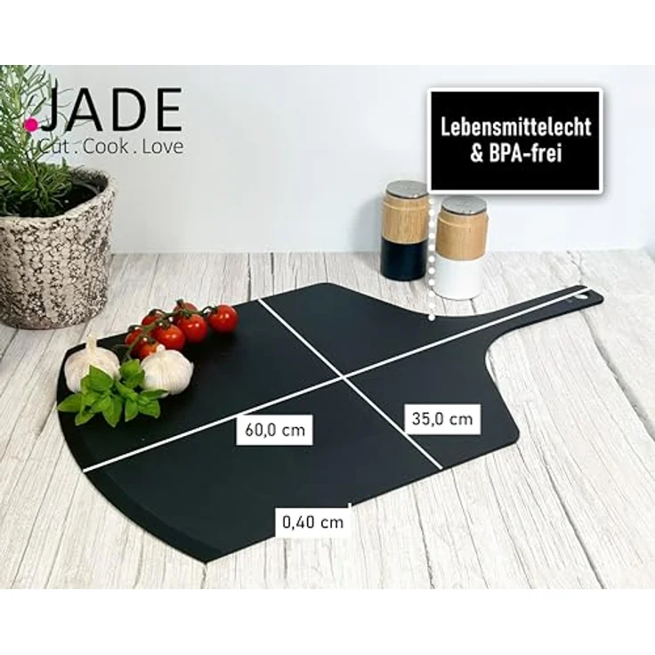 JADE Pizza Gourmet Pizzaschaufel, laminiertes Holz, hitzebeständig bis 176°C, umweltfreundlich, 60 x 35 x 0,4 cm, braun – Bild 2