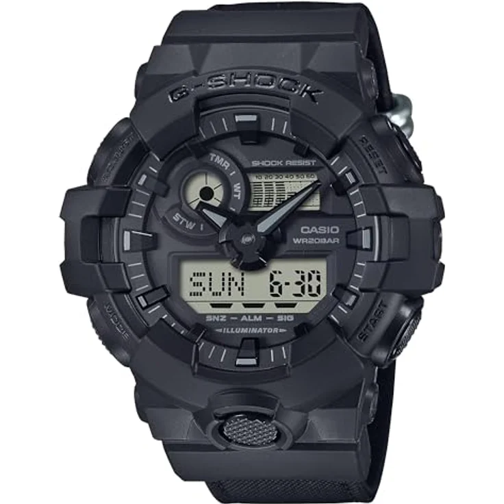 Casio Watch GA-700BCE-1AER, Sportliche Analog-Digitaluhr in Schwarz Textil Band – Bild 1