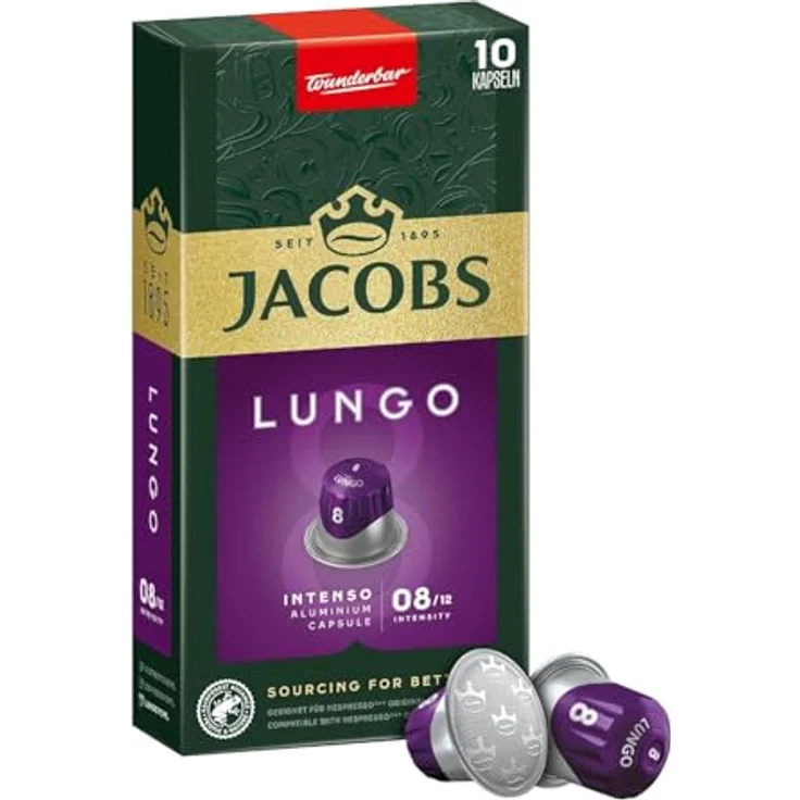 Jacobs Lungo 8 Intenso, Kaffeekapseln, Nespresso Kompatibel, Kaffee, 10 Kapseln, á 5.2 g – Bild 2