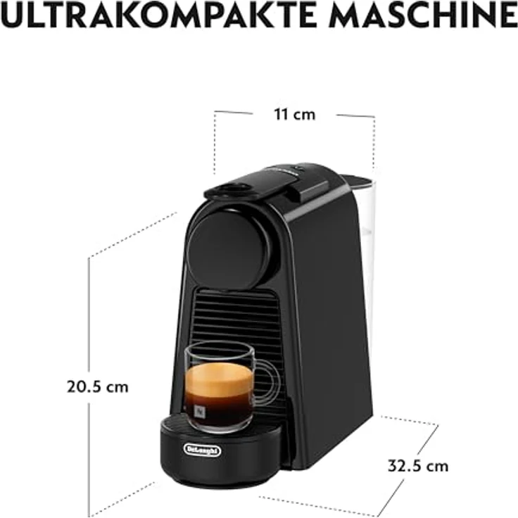 De'Longhi Nespresso Essenza Mini EN85.B, kompakte Kapselmaschine mit 19-Bar-Druckpumpe und Thermoblock-Heizung, schwarz – Bild 6