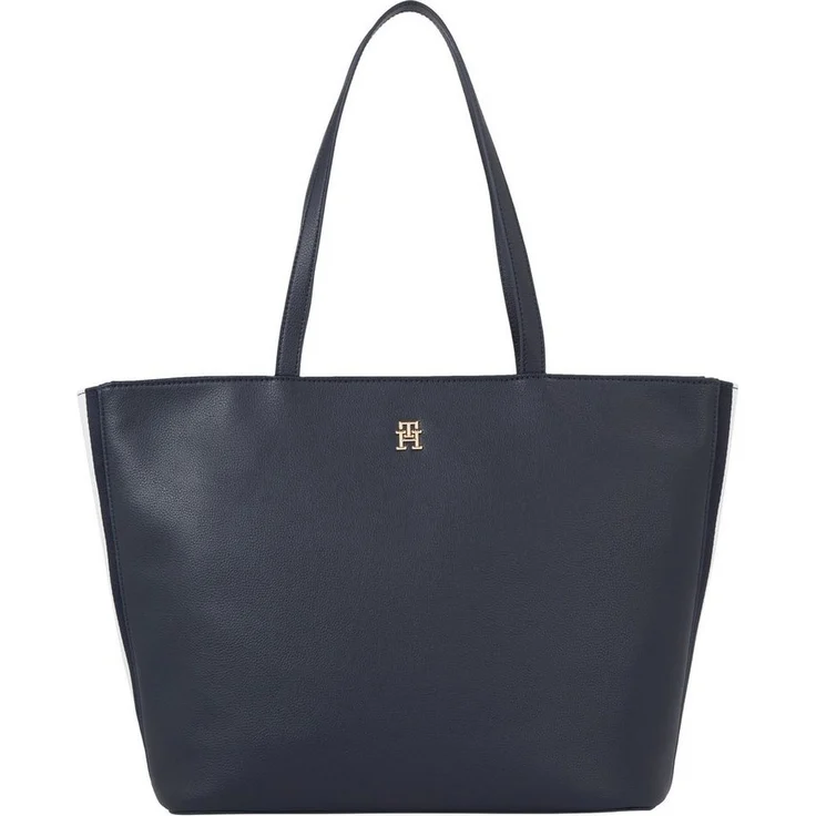 Tommy Hilfiger Shopper TH ESSENTIAL SC TOTE CORP, Handtasche Damen Tasche Damen Schultertasche Recycelte Materialien, Space Blue – Bild 1