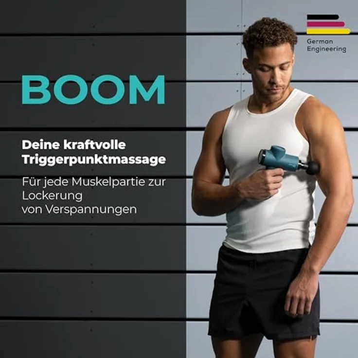 Beurer Antelope BOOM Massagepistole, kompakte Massage Gun mit 4 Aufsätzen, 5 Intensitätsstufen, für Triggerpunktmassage und Regeneration, leicht und leistungsstark – Bild 2