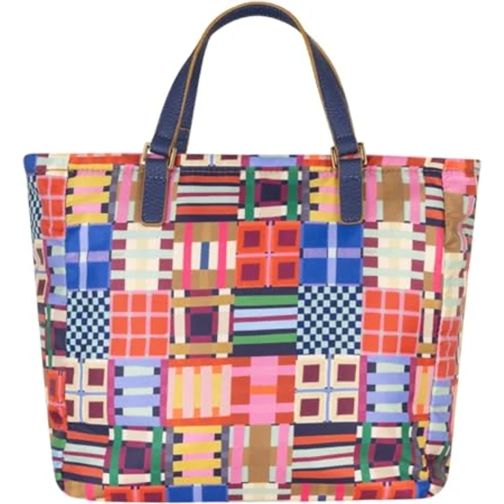 Oilily Tartan Tape Haidy Shopper Tasche, Handtasche mit abnehmbaren Schulterriemen, 26 cm, Mehrfarbig Wedgewood – Bild 3
