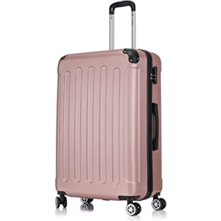 Flexot® Flex-2045 Koffer Zwillingsrollen Reisekoffer Trolley Hartschale XL, Rose-Gold – Bild 1