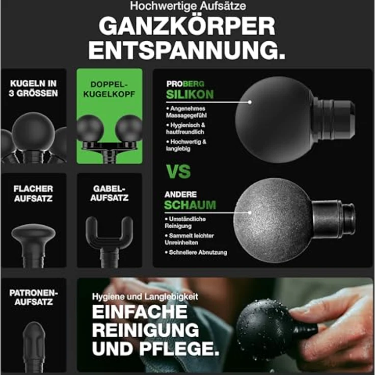 Donnerberg PROBERG 2025 – Kraftvolle Massagepistole mit 24 kg Druckkraft 3500 mAh Markenakku, 7 Jahren Motorgarantie – Bild 4
