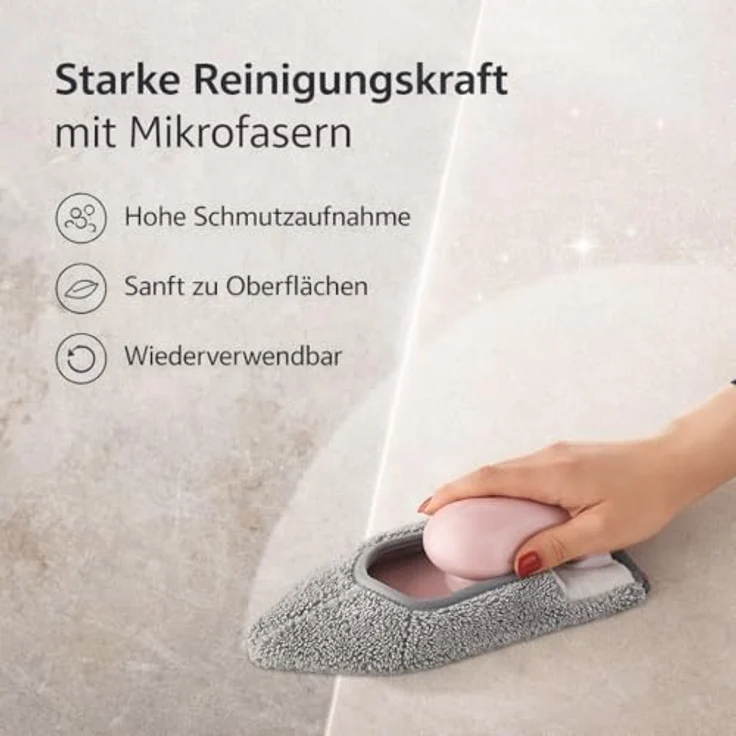 Vip Ahmet Mikrofaser Triangel-Wischmopp, Bodenwischer mit antimikrobieller Reinigung, ergonomischem Design und zweiseitiger Anwendung – Bild 3