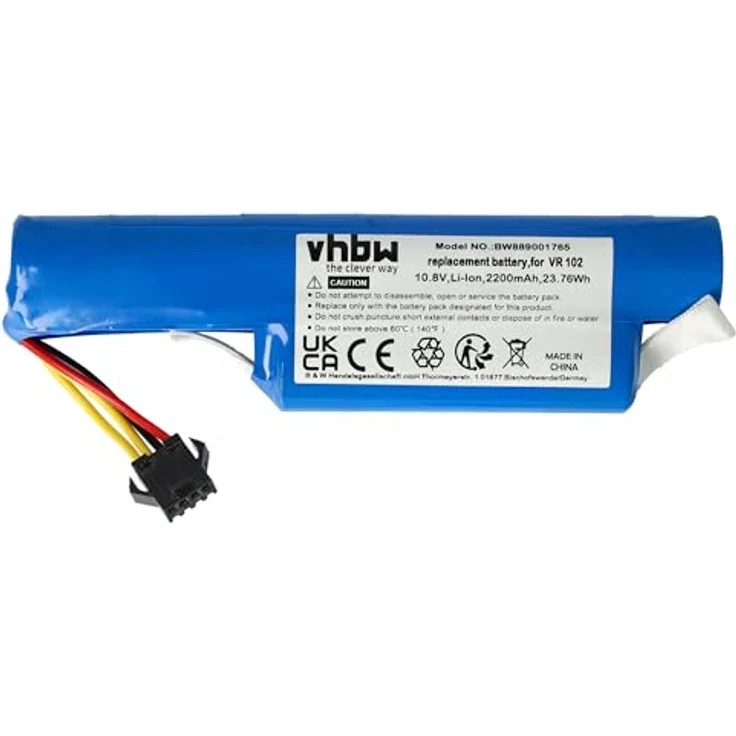 vhbw Akku kompatibel mit Vileda VR 102, VR ONE Home Cleaner Heimroboter (2200 mAh, 10,8 V, Li-Ion) - Leistungsfähiger Austausch-Akku, wiederaufladbar – Bild 1