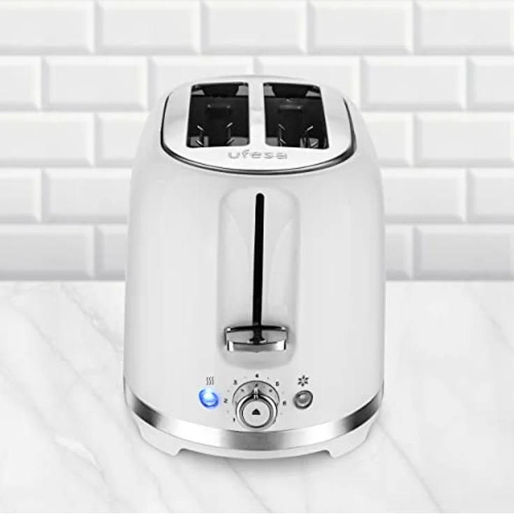 Ufesa Toaster 2 Scheiben Weiß Retro Classic Pinup, Vintage-Design, 850 W, 2 extrabreiten Schlitzen Sandwichtoaster, für alle Arten von Brot, 7 Bräunungsgrade, Kabelsammler, Krümeltablett – Bild 2