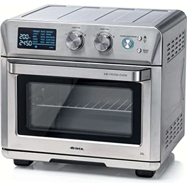 Ariete 4629 Airy Fryer Oven Digital SS, Luftfriteuse, Elektroofen, Fassungsvermögen 25 l, 1700 W, für Pizza 30 cm, LED-Display, Temperatur max. 230 °C, Silber – Bild 1
