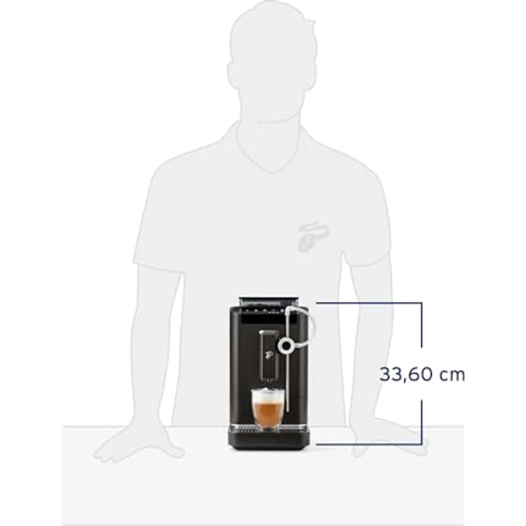 Tchibo Kaffeevollautomat Esperto2 Milk mit One-Touch Milchfunktion und 2-Tassen-Funktion für Espresso, Caffè Crema, Capuccino und Milchschaum, Granite Black – Bild 5