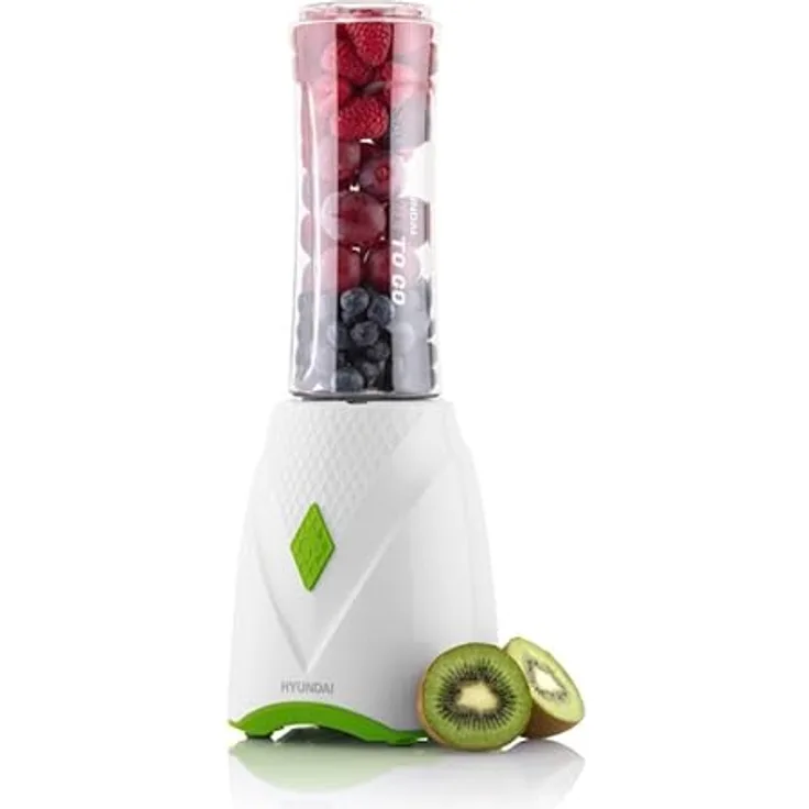 Hyundai Tischmixer HYUPB900 300W 600ml BPA-Frei Edelstahl Mixmesser Sicherheits-Pulsschalter Smoothiemaker