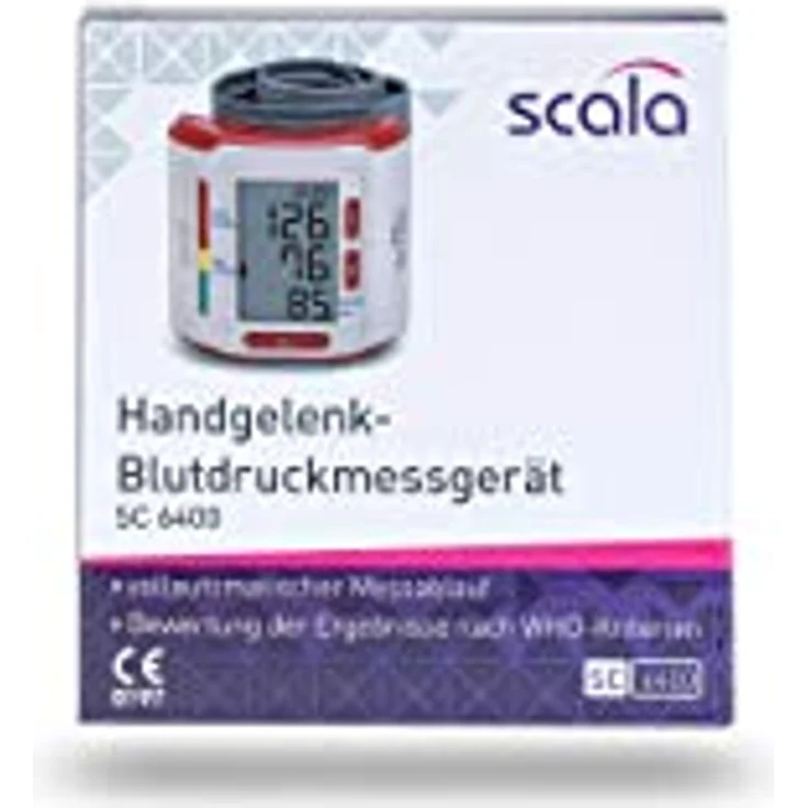 Scala SC 6400, mit 85 speicherbaren Messungen, batteriebetrieben, für das Handgelenk Blutdruckmessgerät – Bild 4