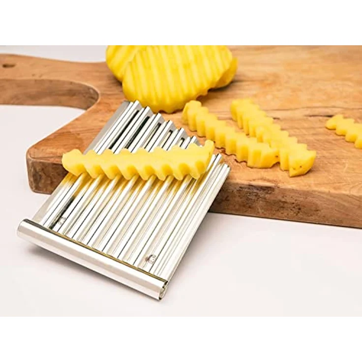 Gemüse Wellen Schneider Wellenmesser Pommesschneider Wellenschneider Messer Wellenschnittmesser Edelstahl Riffelmesser Wellenschnitt Pommes Kartoffel – Bild 1