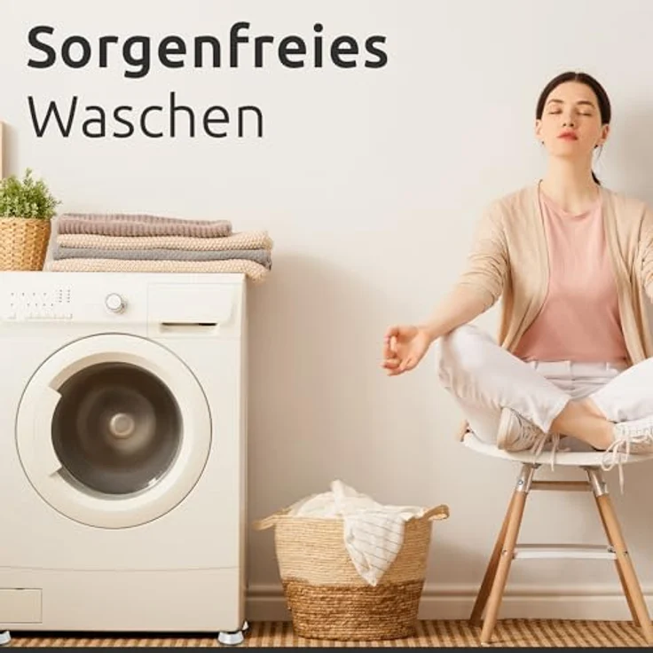 ECENCE Schwingungsdämpfer Waschmaschine 4er Set, Vibrationsdämpfer aus Gummi in Weiß, Anti-Rutsch-Füße für Trockner und Geschirrspüler, optimaler Schall- und Bodenschutz – Bild 5