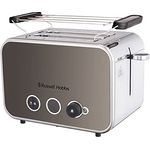 Russell Hobbs Toaster [für 2 Scheiben] Distinctions Edelstahl Titanium (extra breite Toastschlitze,inkl.Brötchenaufsatz,6 Bräunungsstufen+Auftau-&Aufwärmfunktion, Lift&Look-Funktion, 1600W) 26432-56