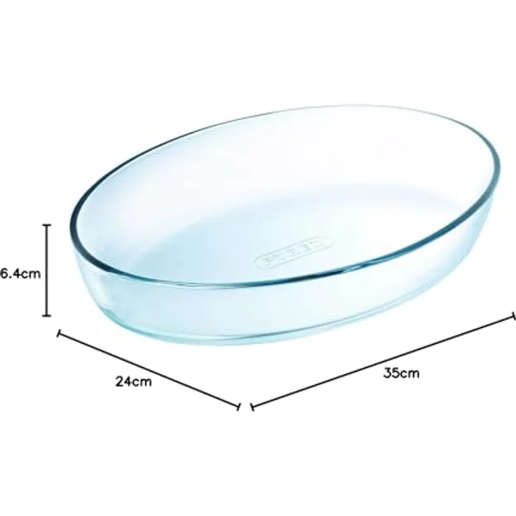 Pyroflam Bräter Glasbräter, oval, Glas, Transparent, 35 x 24 x 6 cm – Bild 3