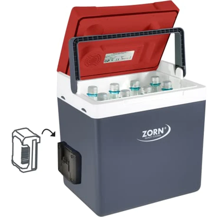 Zorn Cooler Z 26 LNE PX, Kühlbox & Heizbox mit 26 Litern Volumen, thermoelektrische Technologie, Weiss und Rot – Bild 6