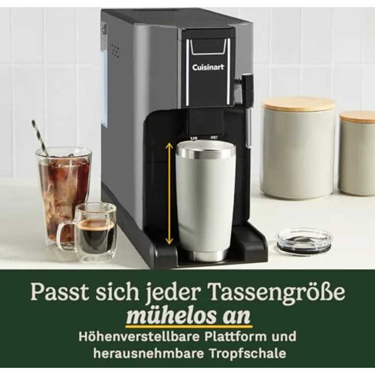 Cuisinart EM550E, Fully Automatic Coffee Machine Slim, 15 Bar Druck, Edelstahlmahlwerk, Schwarz – Bild 5