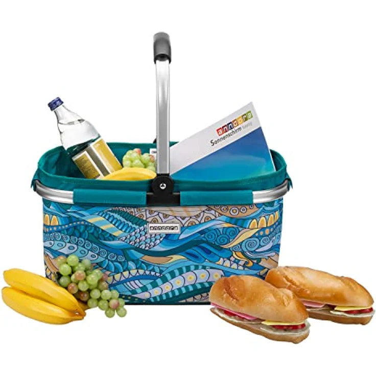 anndora Einkaufskorb mit Klapphenkel, 22 Liter, 48 x 30 x 25 cm, ocean blue – Bild 7