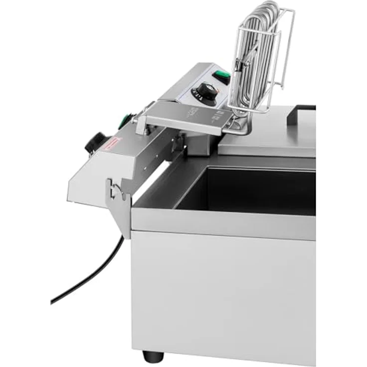Royal Catering Fritteuse 2 x 10 L Doppel Ablasshahn Edelstahl Elektro Kaltzone, 6000 W - Professionelle Elektro-Fritteuse für große Mengen Pommes Frites, Edelstahl, 2 x 5 Liter Öl-Kapazität, 230 V – Bild 5