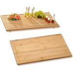 Kesper 2 Stück Schneide- und Abdeckplatte aus 100% FSC Bambusholz 50 x 28 x 4 cm - Ceranfeldabdeckung