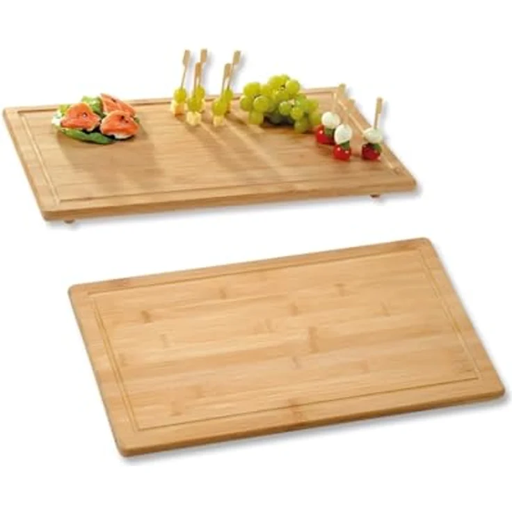 Kesper 2 Stück Schneide- und Abdeckplatte aus 100% FSC Bambusholz 50 x 28 x 4 cm - Ceranfeldabdeckung – Bild 1