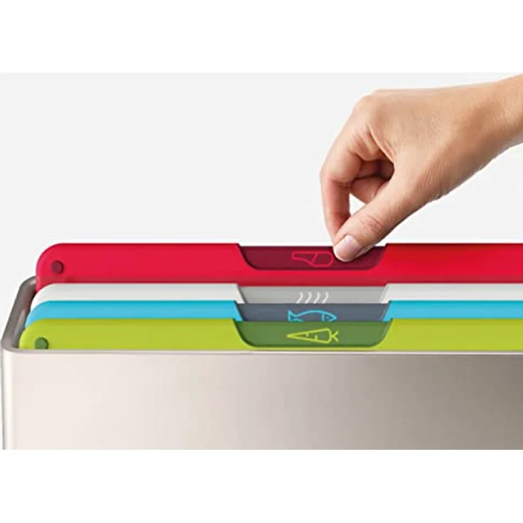 Joseph Joseph Folio Icon Schneidebrett-Set mit Aufbewahrungsbox, rutschfest, farblich gekennzeichnet, 4-teilig – Bild 5