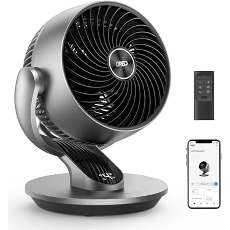 Dreo Lynx S, 28dB Leiser Smart Tischventilator mit Fernbedienung, 21M Windentfernung, 4 Geschwindigkeiten, 5 Modi, 12H Timer, 90° Auto- und 120° manuelle Oszillation – Bild 1