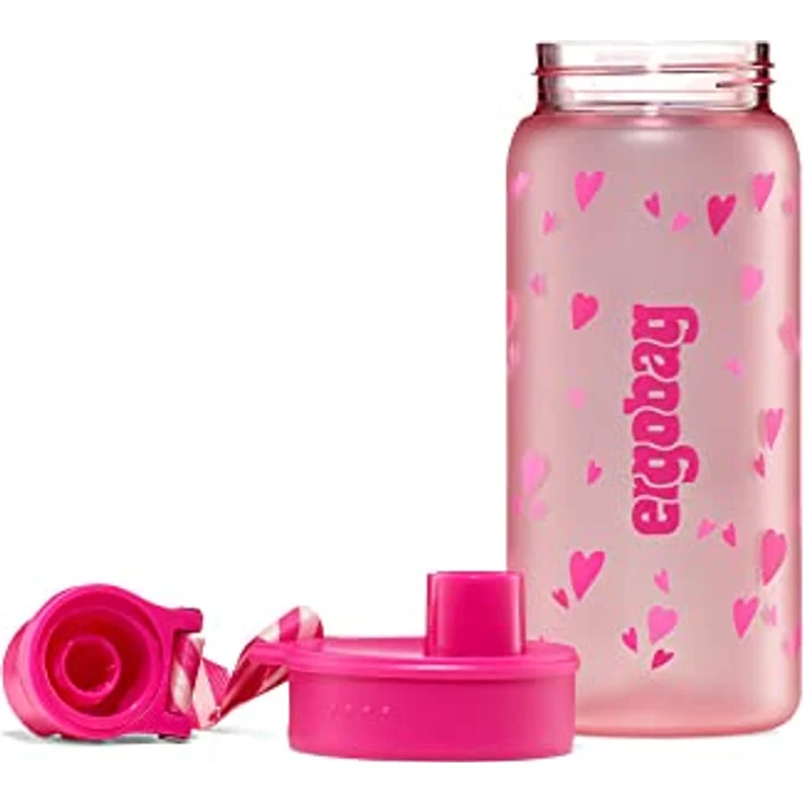 Trinkflasche BPA-frei 550 ml, auslaufsicher und Kohlensäure geeignet, Spülmaschinengeeignet, doppelwandig isoliert Herzen - Rosa – Bild 5