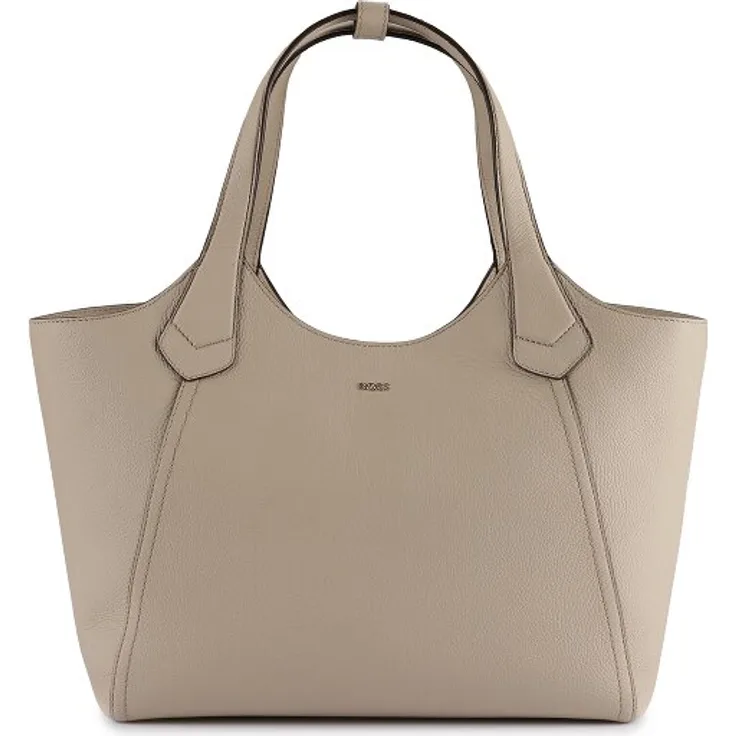 Boss Lenah Shopper Tasche, Leder, 33 cm, beige, 100% Leder