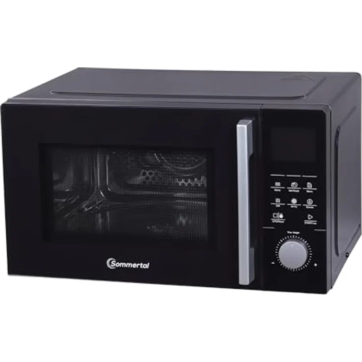 Sommertal 4-in-1 Mikrowelle, 25 L, 850 W, Heißluft, Grill, Kindersicherung, Express-Start, Edelstahl, inklusive Crisp-Pfanne und Rost – Bild 8