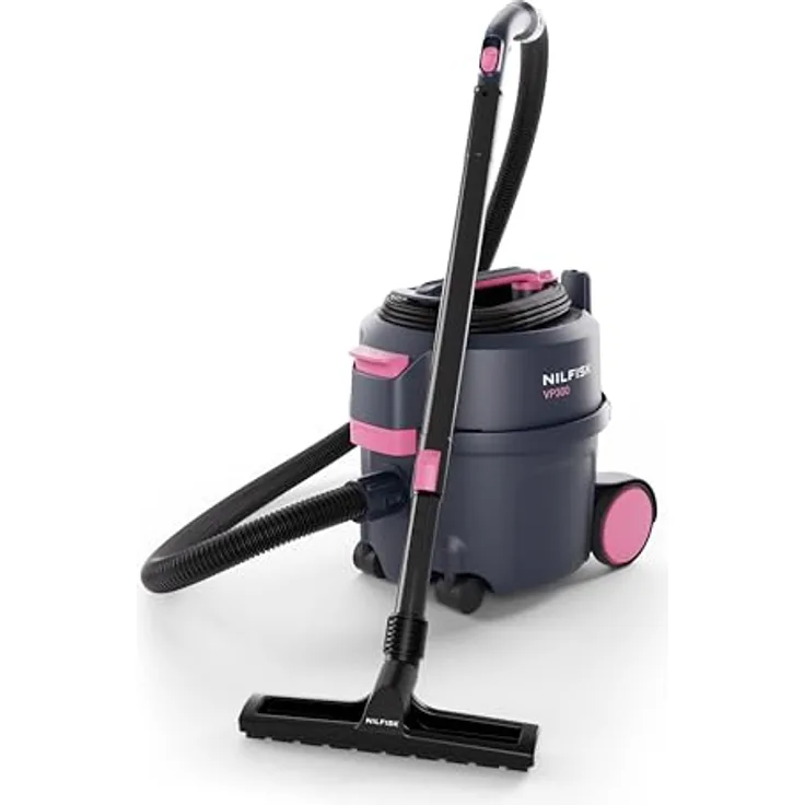Nilfisk VP300 HEPA Pink T EU, Gewerbesauger mit HEPA Filter, niedrigem Geräuschpegel, leicht und mobil, inkl. Zubehör