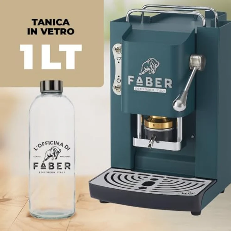 Faber Coffee Machines Pro Deluxe 3.0 Chrom, Kaffeepadmaschine für 44mm ESE-Pads, hygienischer Wassertank aus Glas, magnetisch abnehmbare Brühgruppe, Chrom-Details mit 3D-Logo – Bild 4