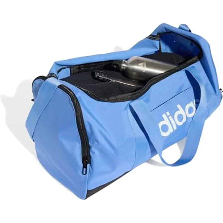 adidas Performance LINEAR DUFFEL M Sporttasche, Schwarz, mit mehreren Fächern und verstellbarem Schulterriemen, aus 50% recycelten Materialien – Bild 4