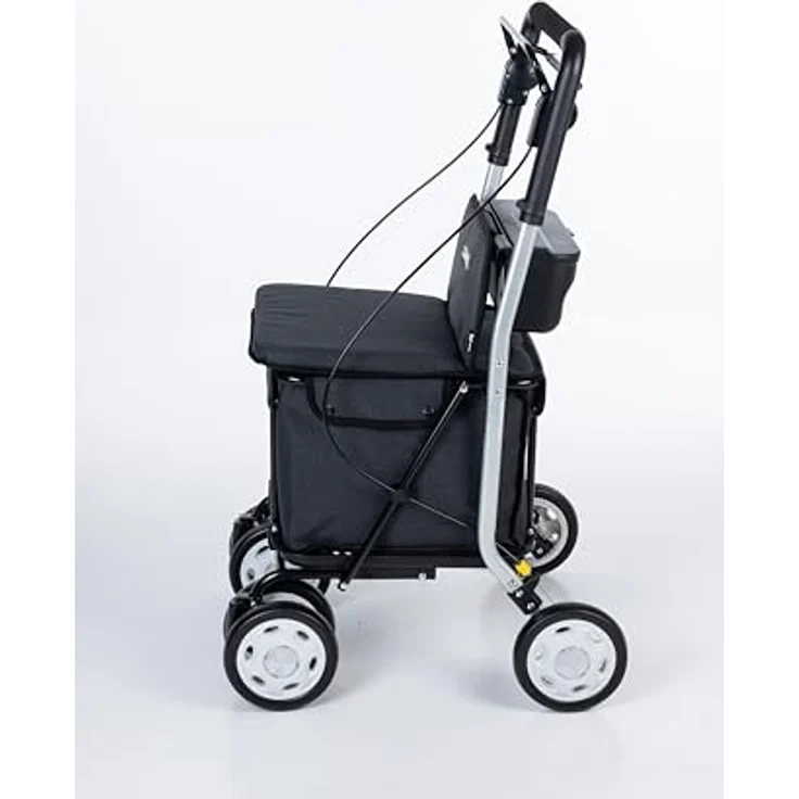 Carlett Einkaufstrolley mit Sitz, 30L wasserdichte Tasche, max. Sitzbelastung 125 kg, ergonomischer Griff, faltbar und abnehmbar – Bild 3