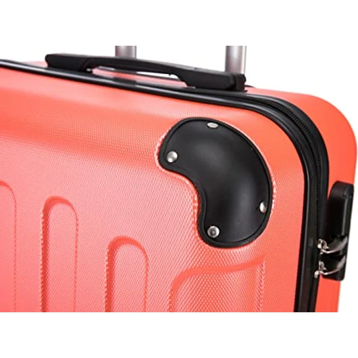 Flexot® F-2045 Koffer, Hartschale (3tlg. Set, Neon-Orange) Zwillingsrollen Suitcase Reisekoffer – Bild 5