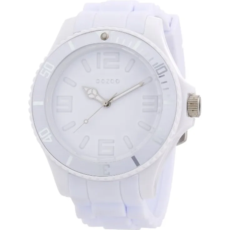 Oozoo Herren-Armbanduhr XL Analog Silikon C4341 total White, Herrenuhr Armbanduhr XXL Bigwatch