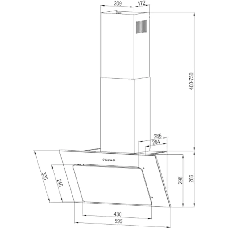 Respekta Dunstabzugshaube 60 cm, KOPFFREIE SCHRÄGHAUBE, 3 Stufen, Schwarz, Energieeffizienzklasse A++, Abluft- und Umluftbetrieb, LED-Beleuchtung – Bild 4