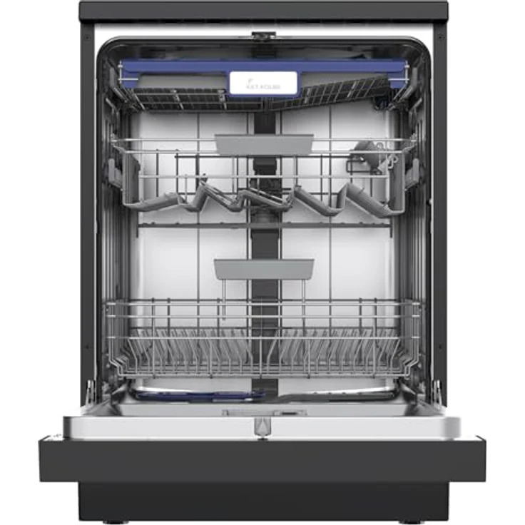 KKT KOLBE DW60FSS, 60 cm Geschirrspüler in Schwarz Silber, freistehend, Unterbaufähig, 14 Maßgedecke, 7 Programme, automatische Türöffnung, Besteckschublade, LED-Beleuchtung, höhenverstellbar – Bild 3