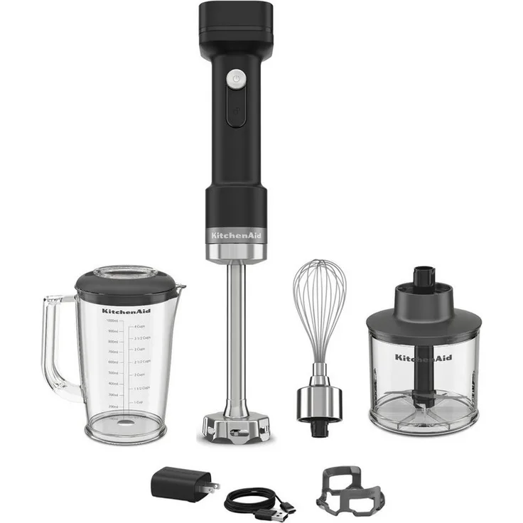 KitchenAid Stabmixer KitchenAid Go Cordless mit Zubehör 5KHBRV, kabellos mit wiederaufladbarem Akku