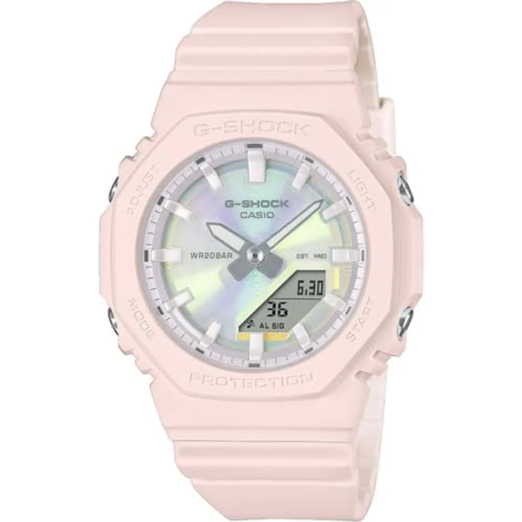 Casio G-Shock Damenuhr Ana-Digi, hellrosé, mit Alarm, Stoppuhr, Countdown und leuchtender Anzeige, GMA-P2100PC-4AER – Bild 1