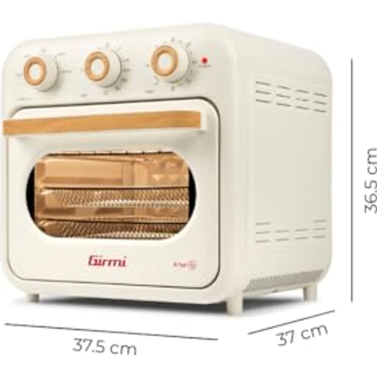 Girmi FG29 Heißluftfritteuse & Multifunktionsofen, 1500W, 22 Liter, 5 Programme, Maxi-Lüfter, Innenbeleuchtung, Rezeptbuch inklusive – Bild 2