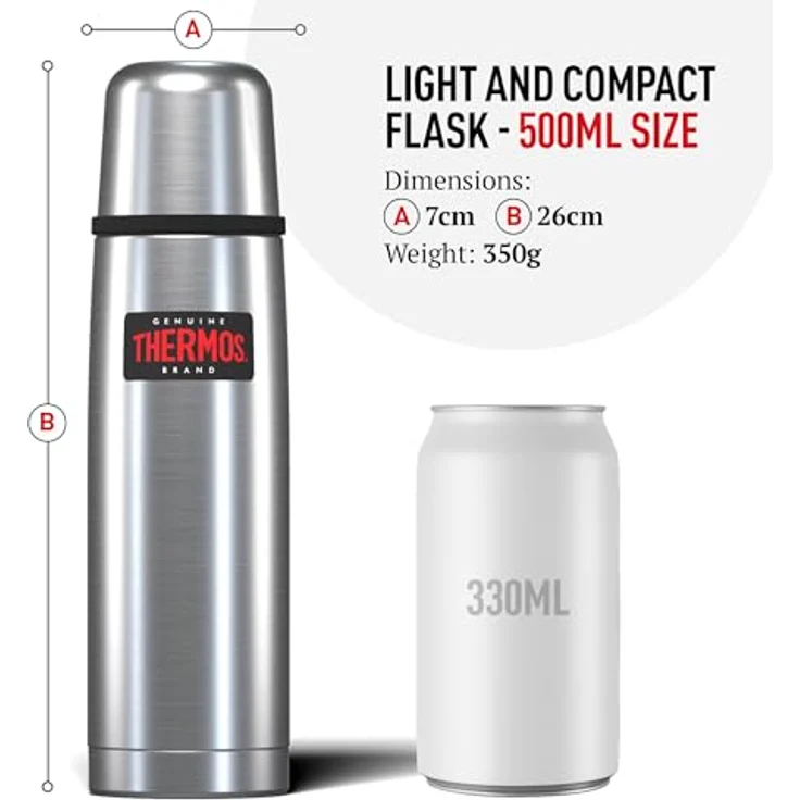 Thermos Edelstahl-Thermosflasche 0,5 l, leicht und kompakt – Bild 5