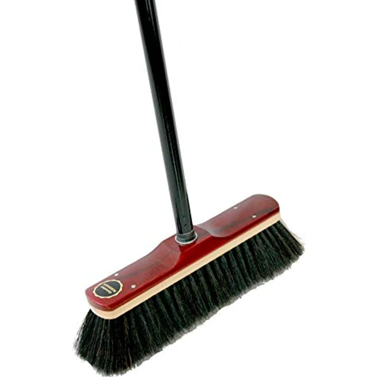 Echt- Rosshaarbesen Zimmerbesen 30cm mit Stiel Teleskopstiel Haushaltsbesen weich Rosshaar-Besen Kehrbesen feine Echt-Haar-Borsten schwarz – Bild 5